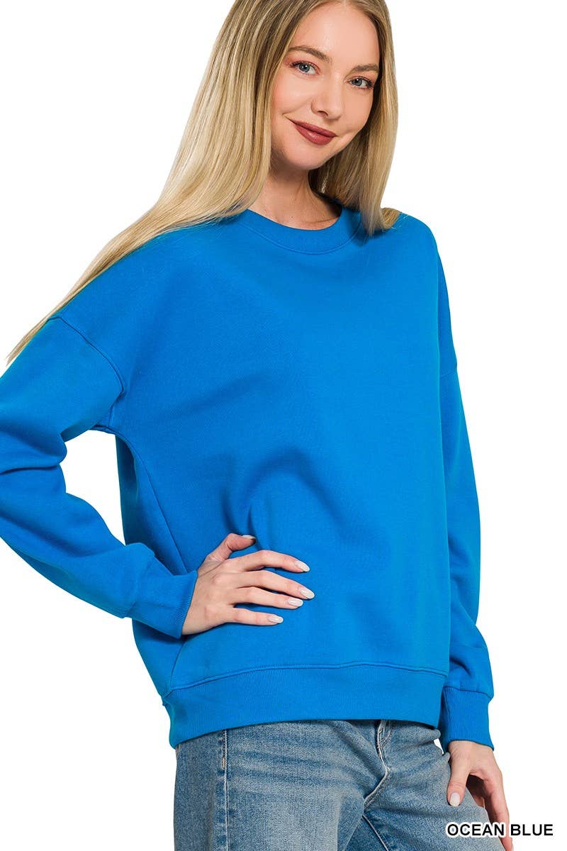 Fleece Drop Shoulder Sweatshirts