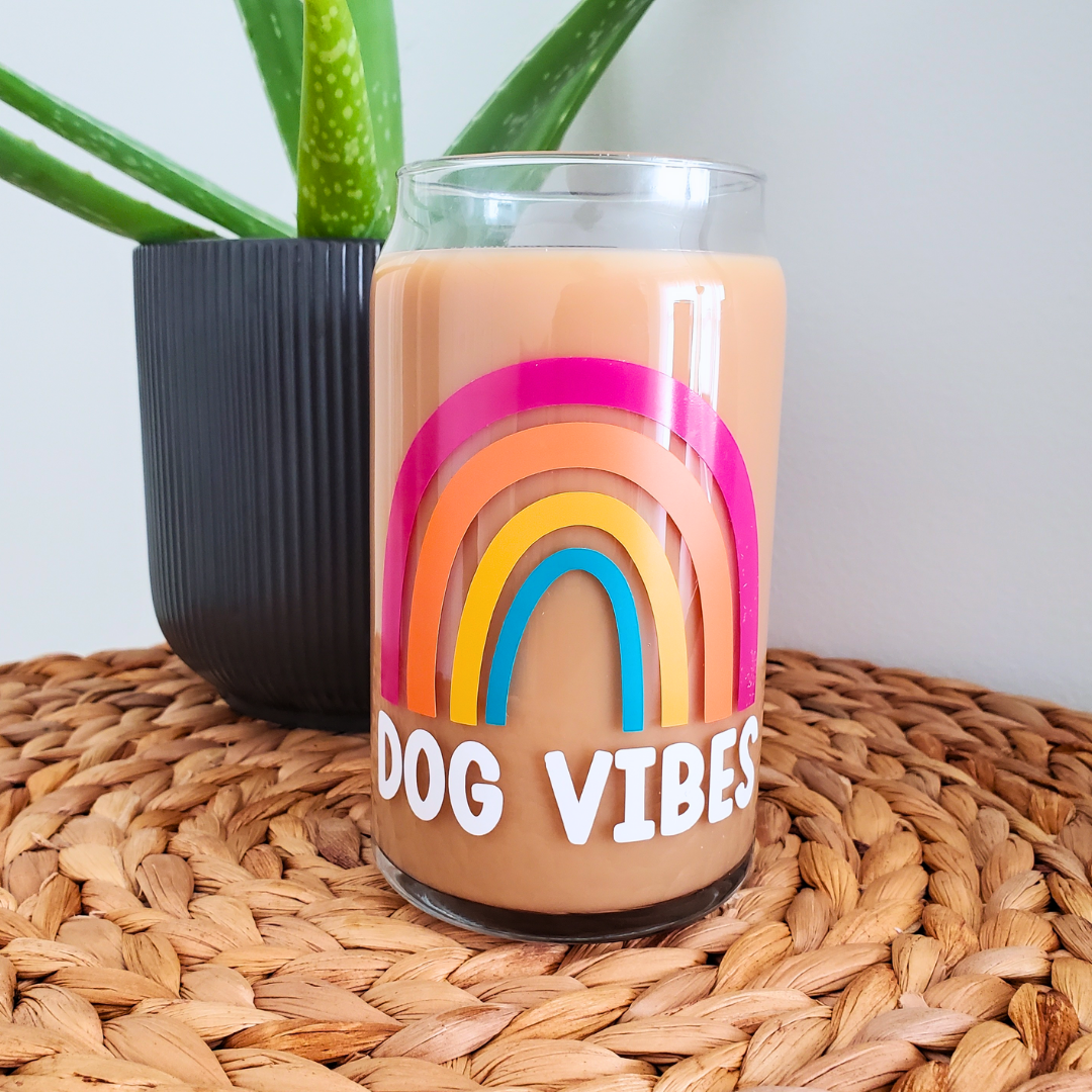 Dog Vibes 16 oz. Beer Can Glass