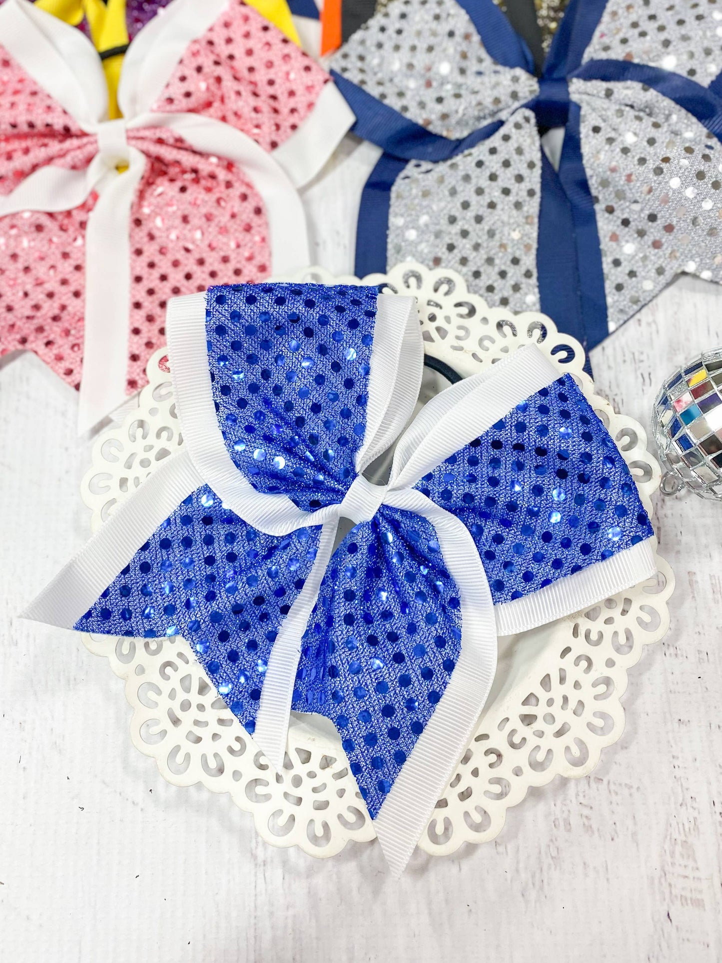 Sequin School Spirit Cheer Bow