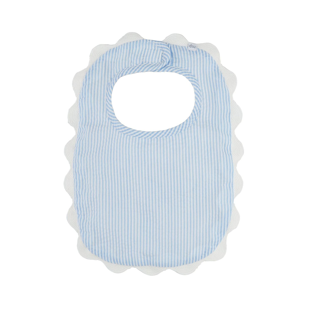 Blue Gingham Scallop Bib