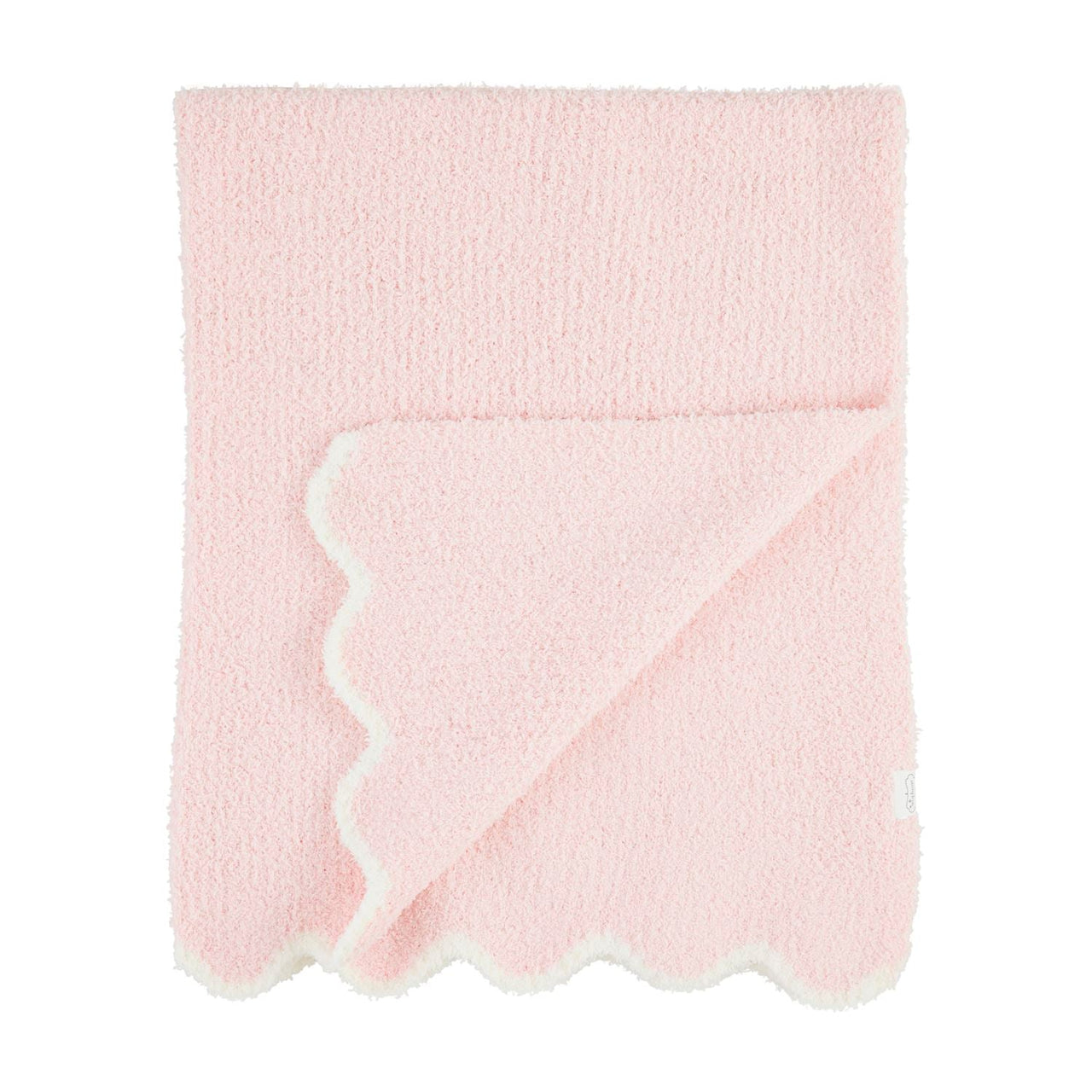 Pink Scallop Chenille Blanket