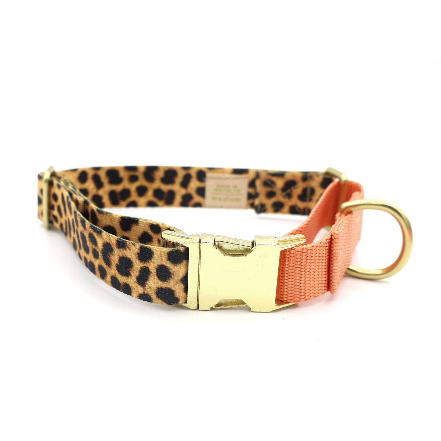 Side-release martingale collar / brass snap