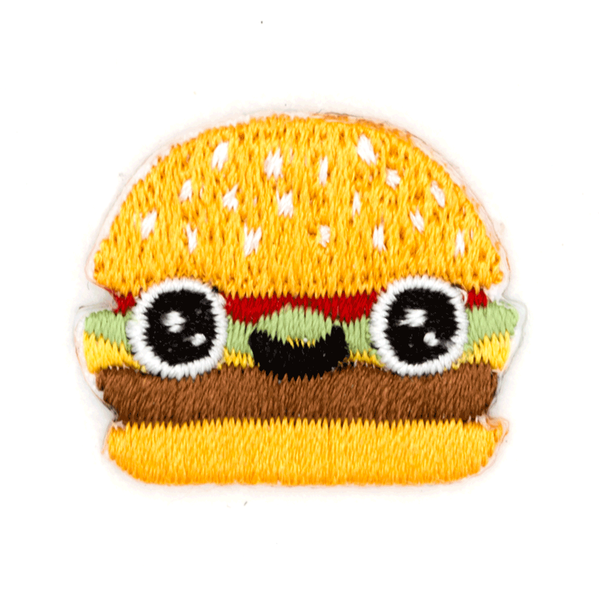 Burger Face Embroidered Sticker Patch