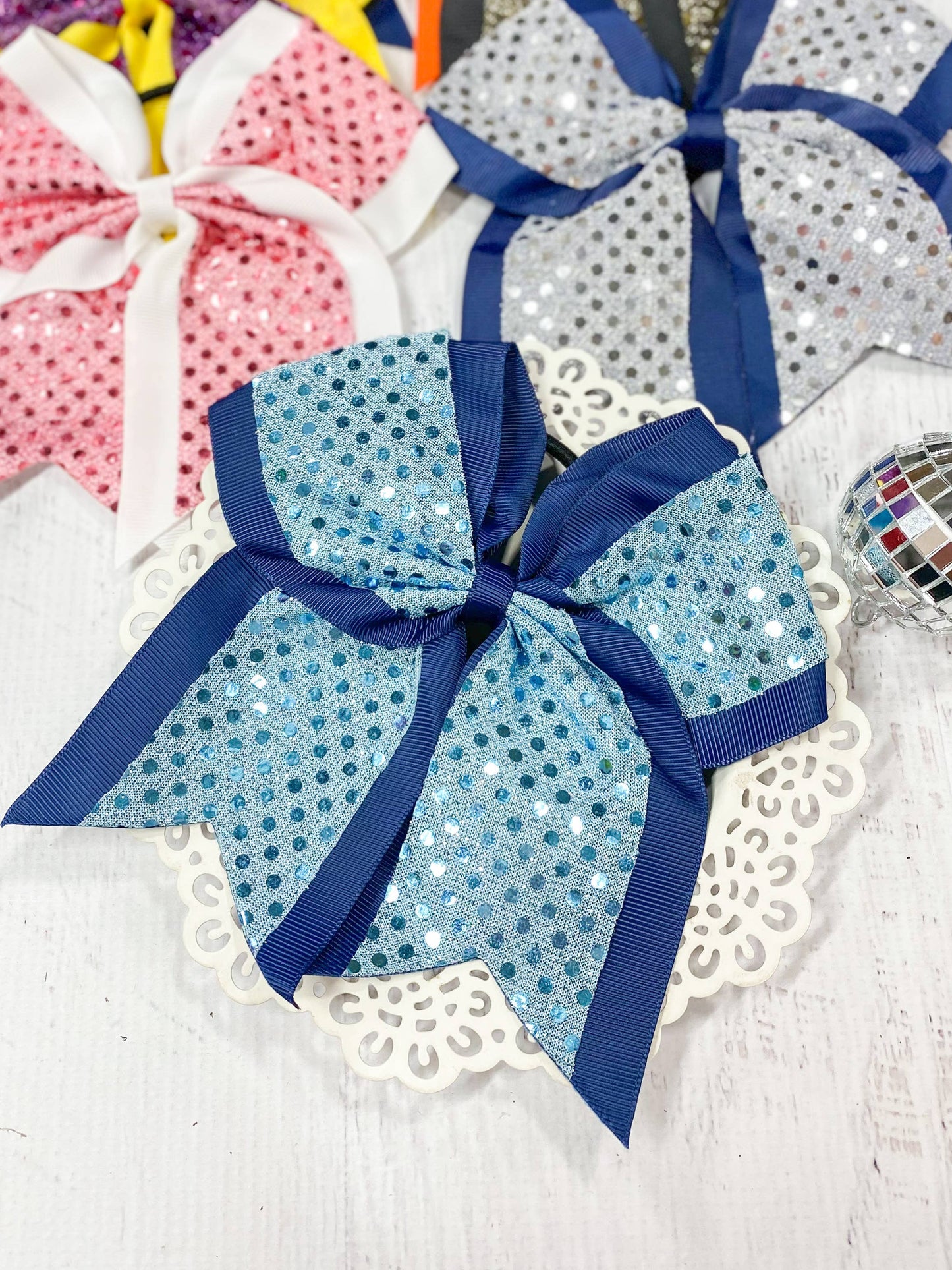 Sequin School Spirit Cheer Bow