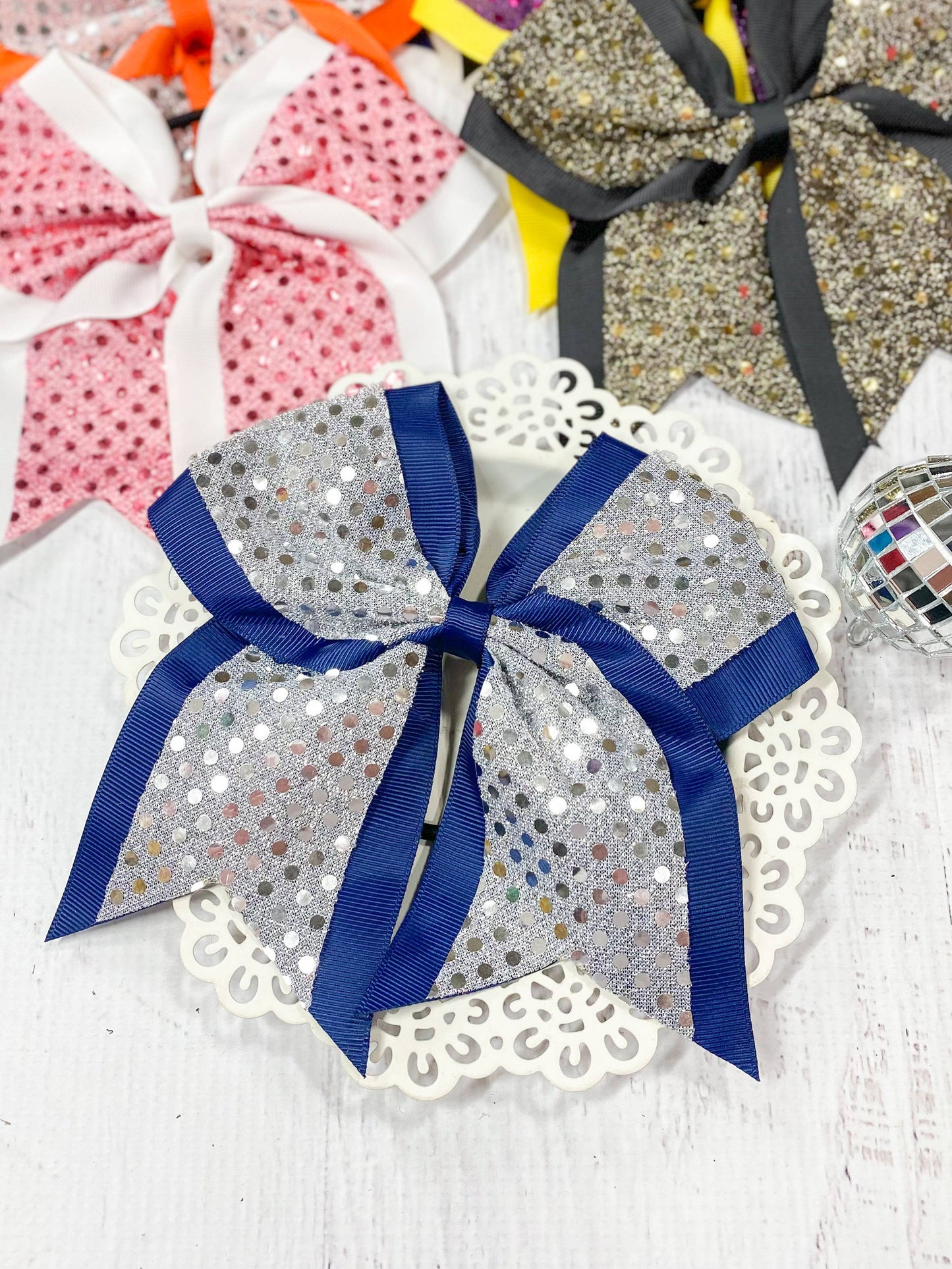 Sequin School Spirit Cheer Bow