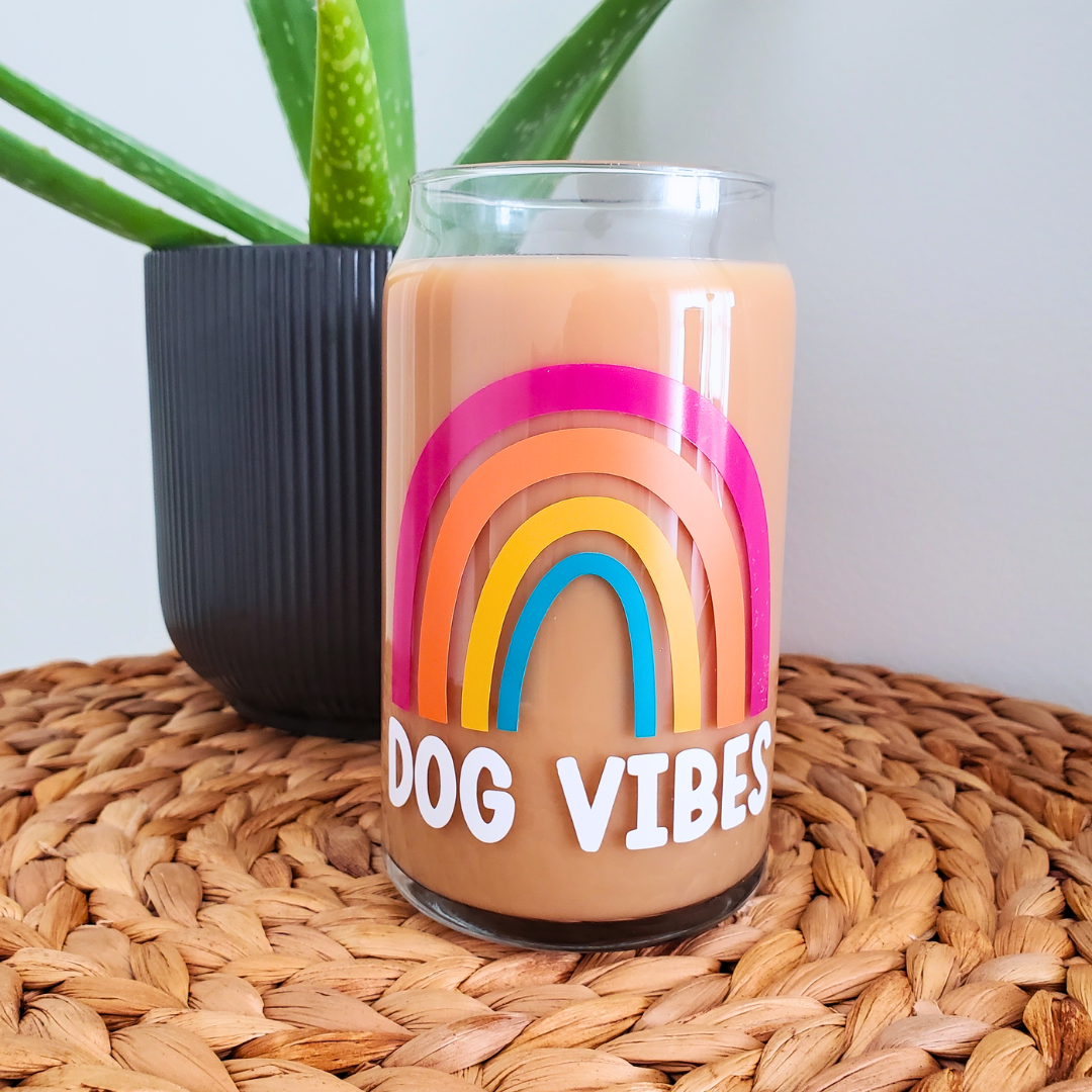 Dog Vibes 16 oz. Beer Can Glass