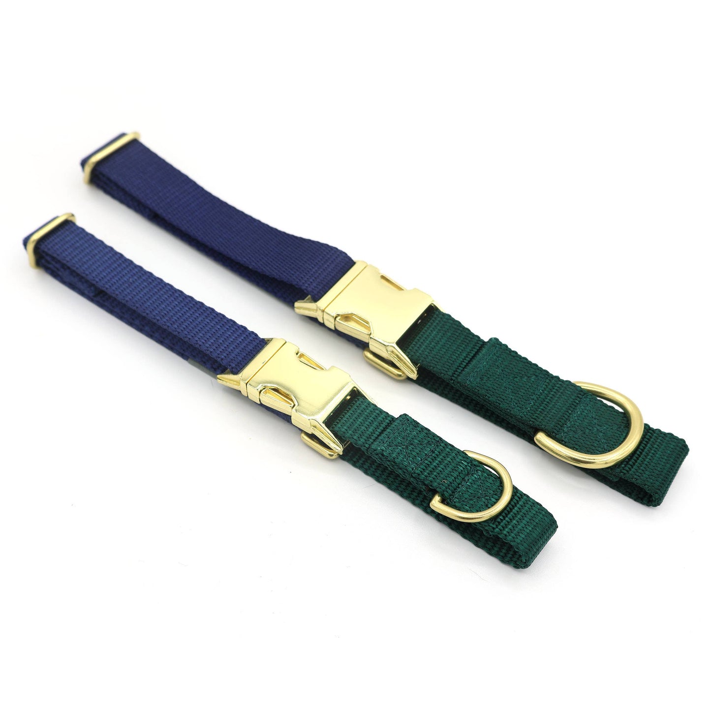 Side-release martingale collar / brass snap