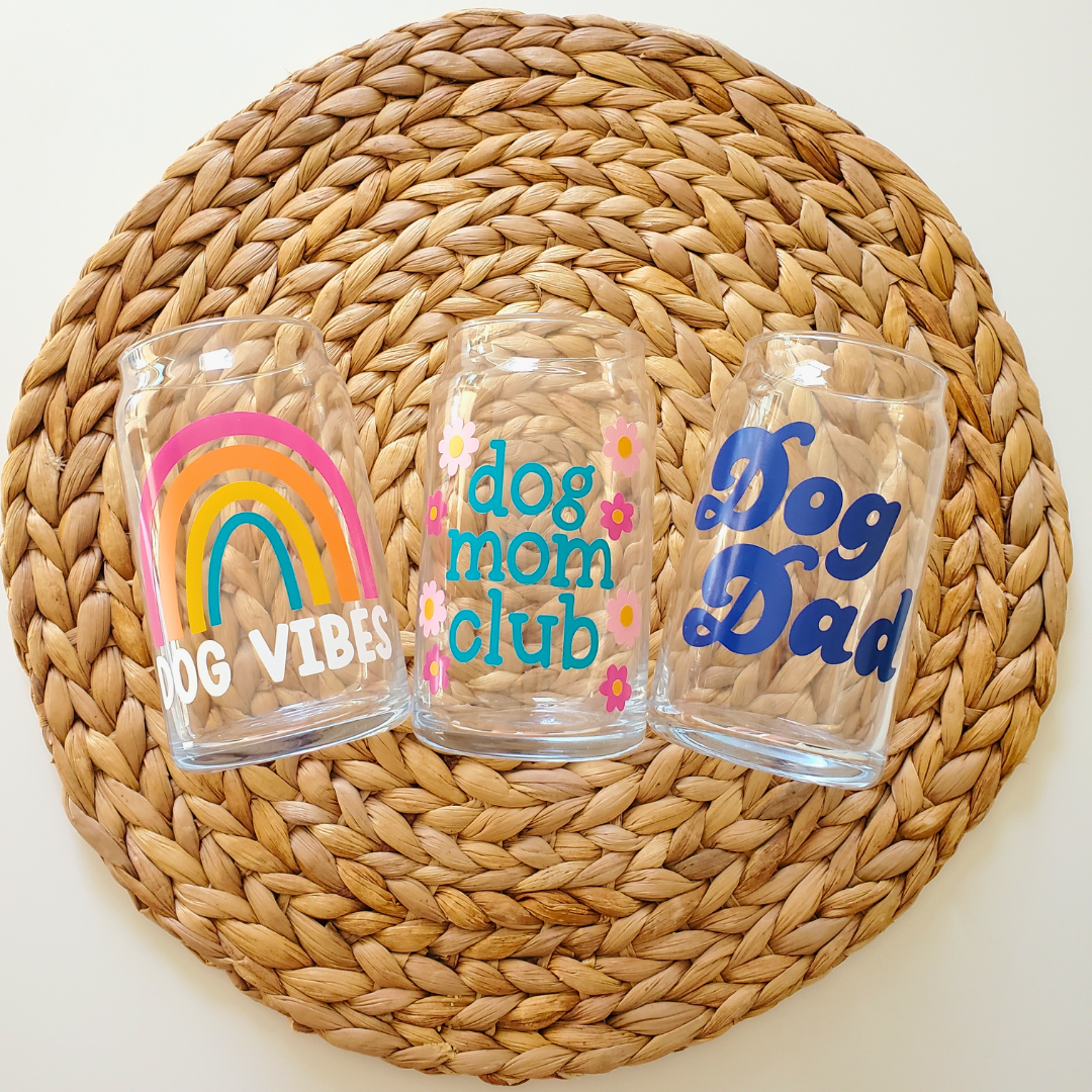 Dog Vibes 16 oz. Beer Can Glass