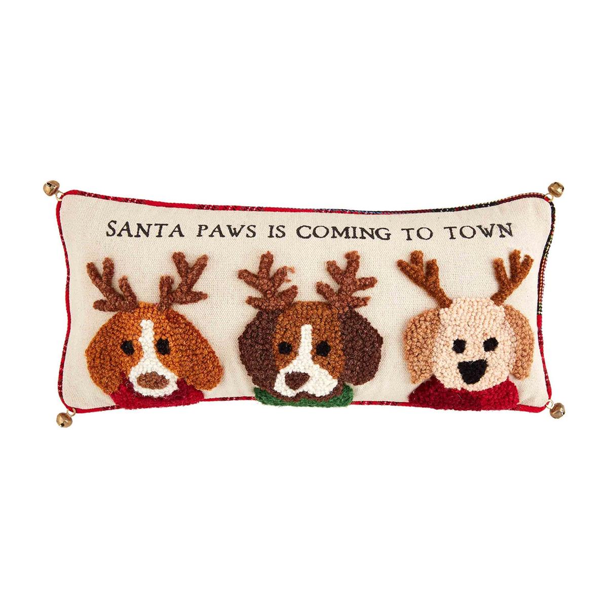 Santa Paws Hooked Pillow