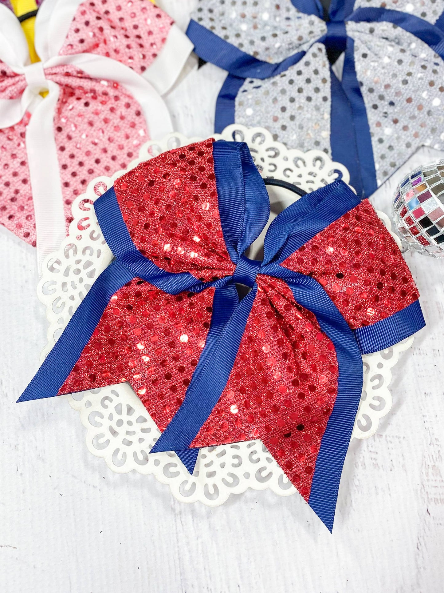 Sequin School Spirit Cheer Bow