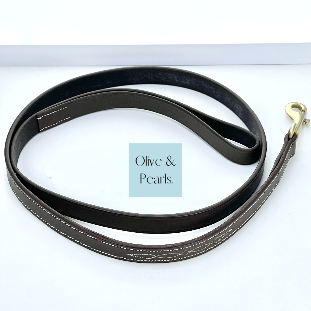 Bespoke Leather Leash with Fancy Stitch