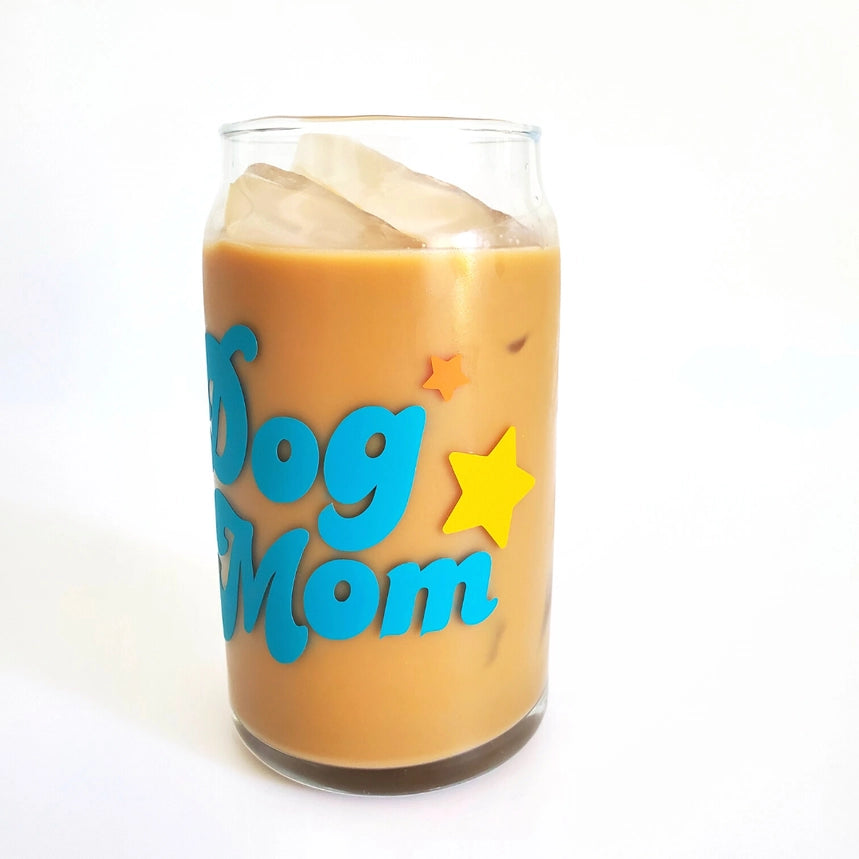 Dog Mom Beer Can Glass