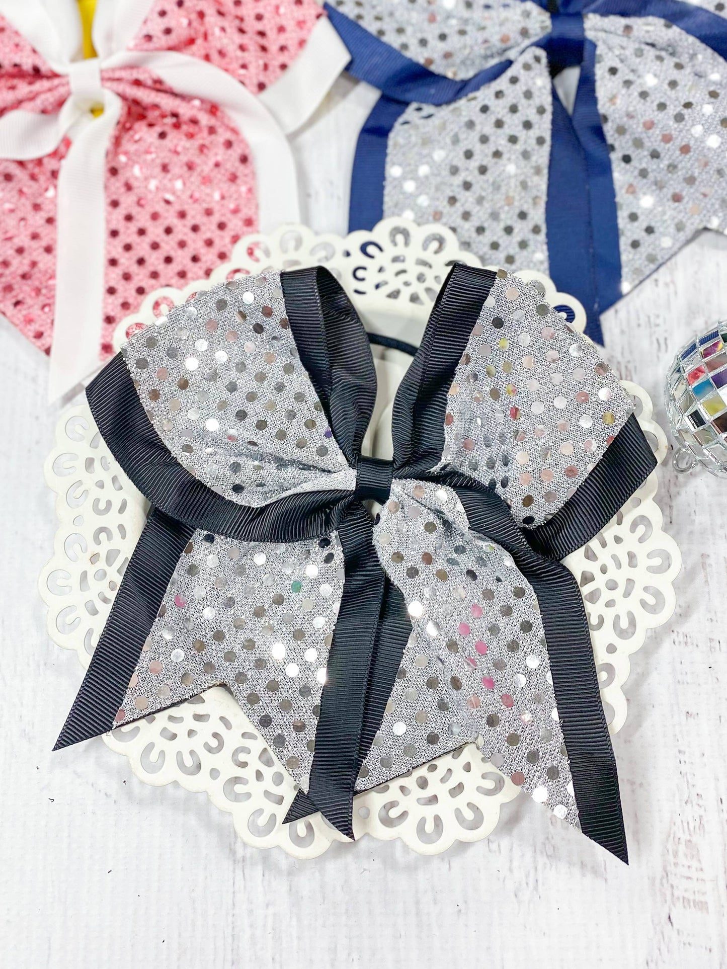 Sequin School Spirit Cheer Bow