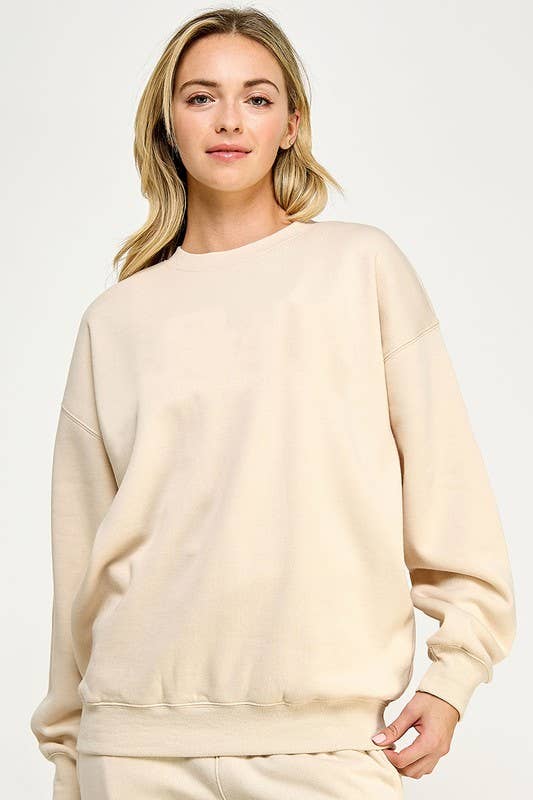 Relaxed Fit Oversized Crew Neck Sweatshirt