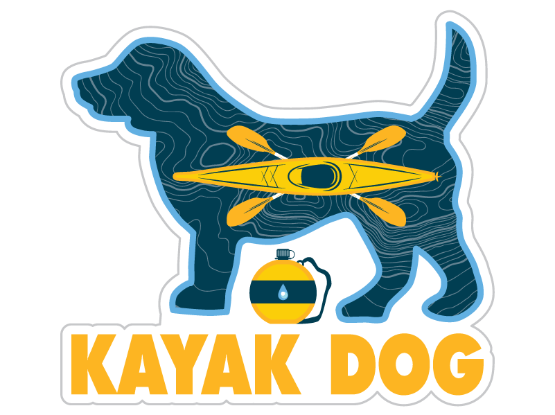 Kayak Dog Sticker