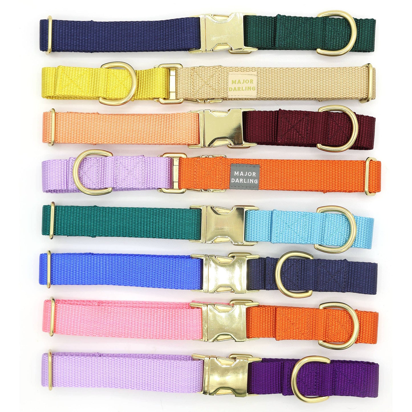 Side-release martingale collar / brass snap