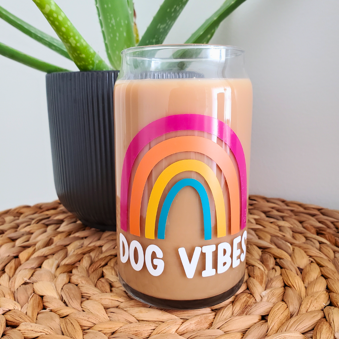 Dog Vibes 16 oz. Beer Can Glass