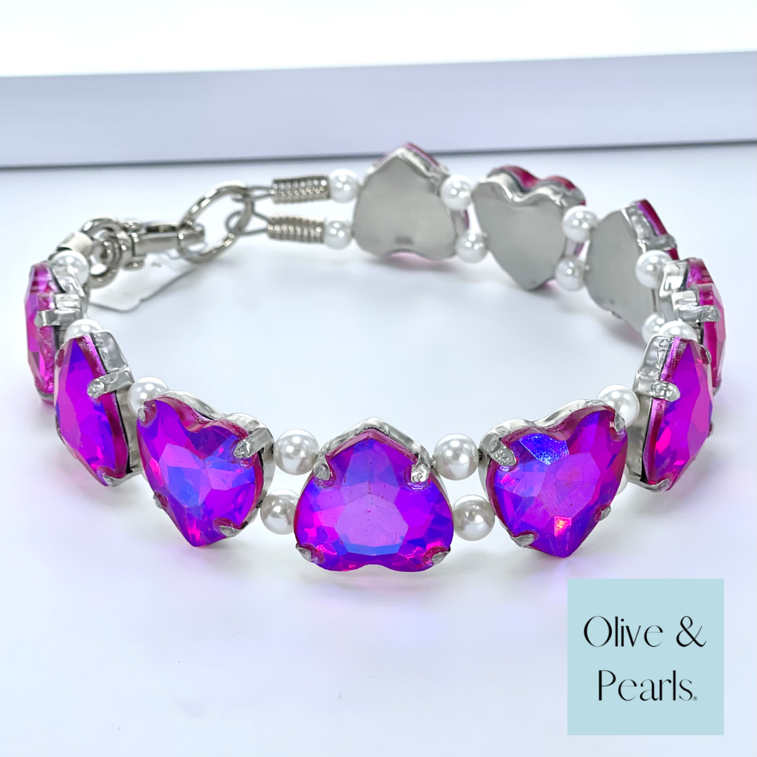 The "Monique" Jeweled Dog Collar- Large Crystals