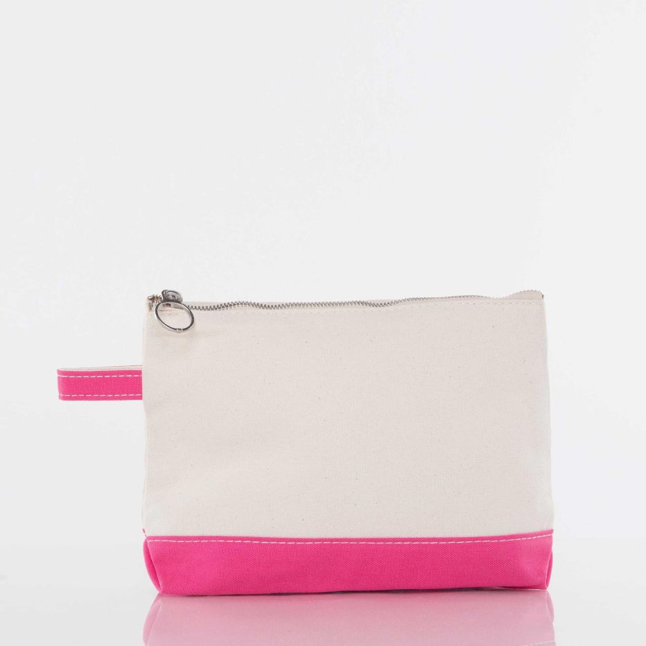 Canvas Pouch with Color Block Initials