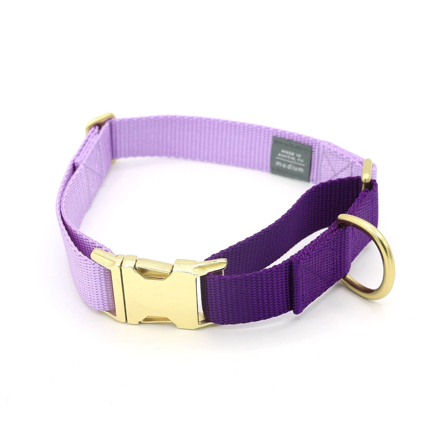 Side-release martingale collar / brass snap