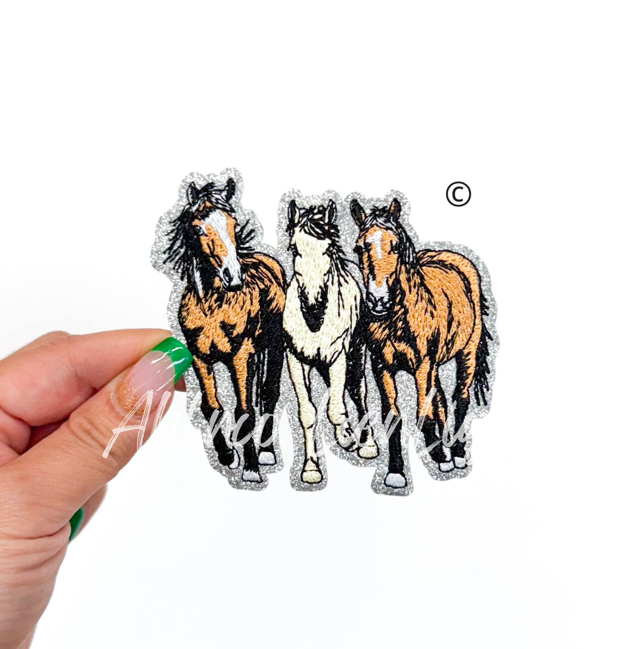  Horse Trio Embroidery Patch    