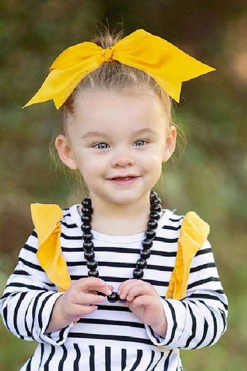 Cheer Bow with Alligator Clip 6"