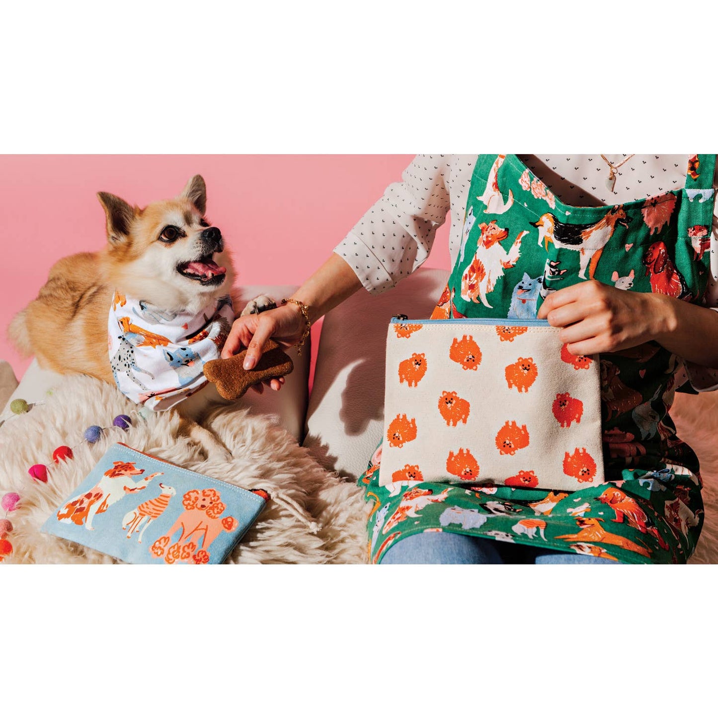 Puppos Zipper Pouches Set of 2