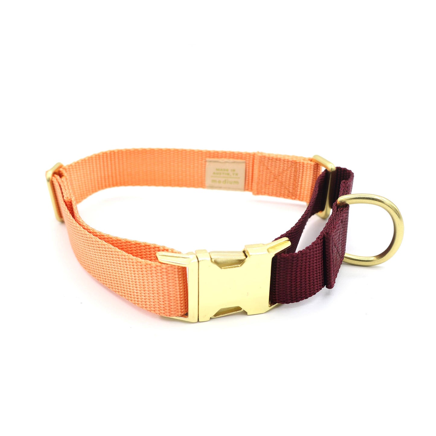 Side-release martingale collar / brass snap