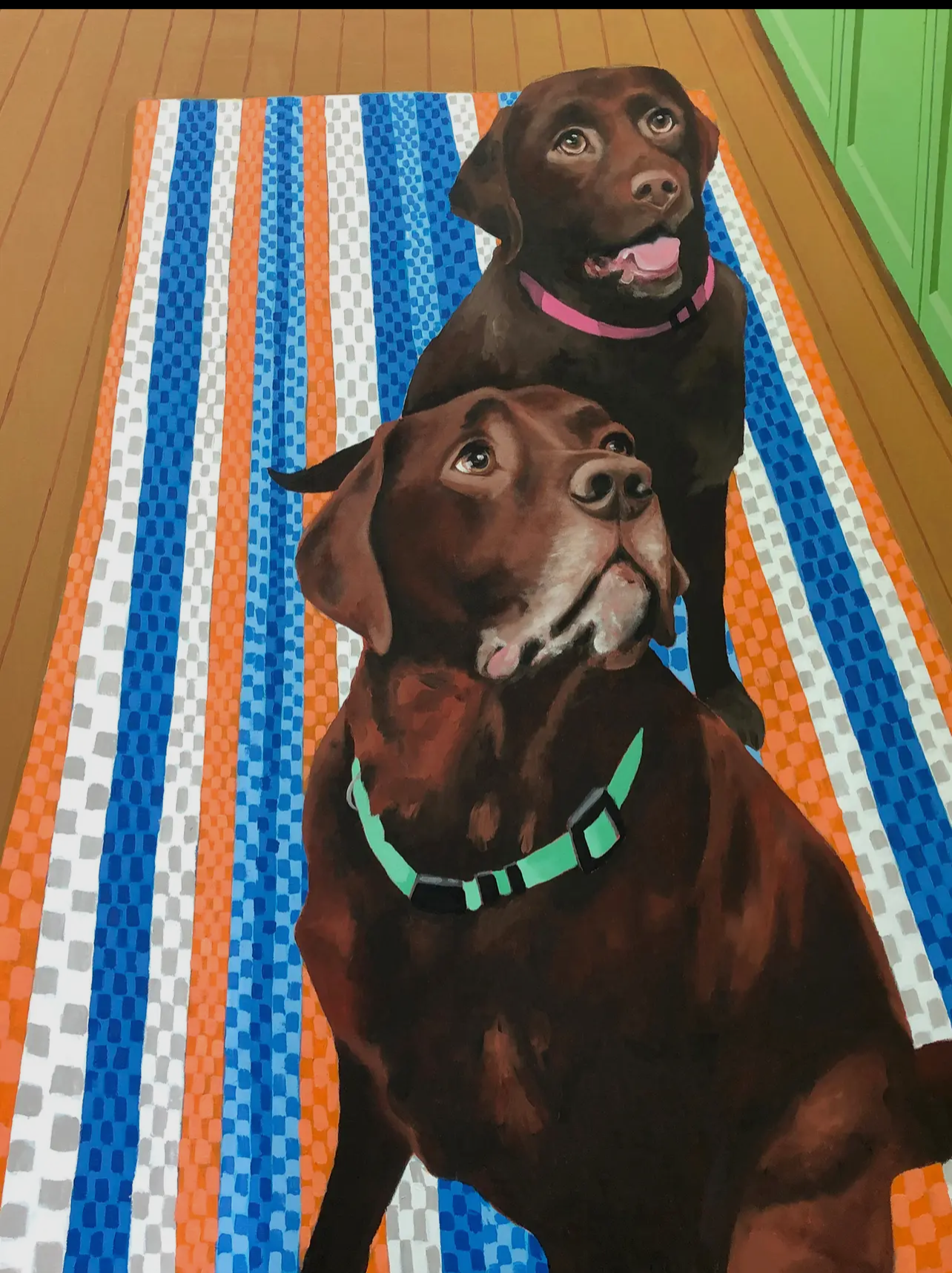 Dog Tales-Mocha & Nate Stretched Canvas