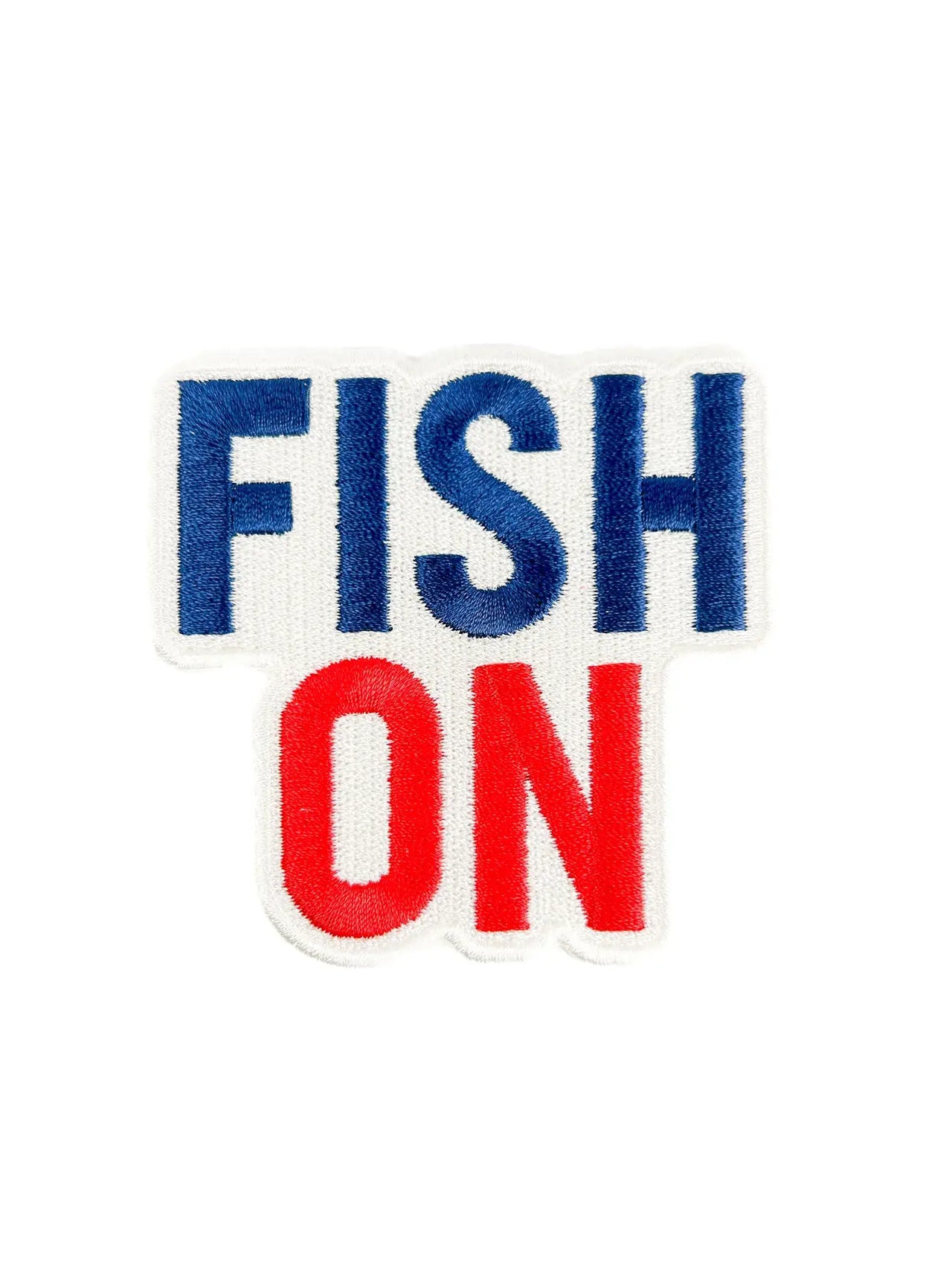 Fish On Embroidered Iron on Patch