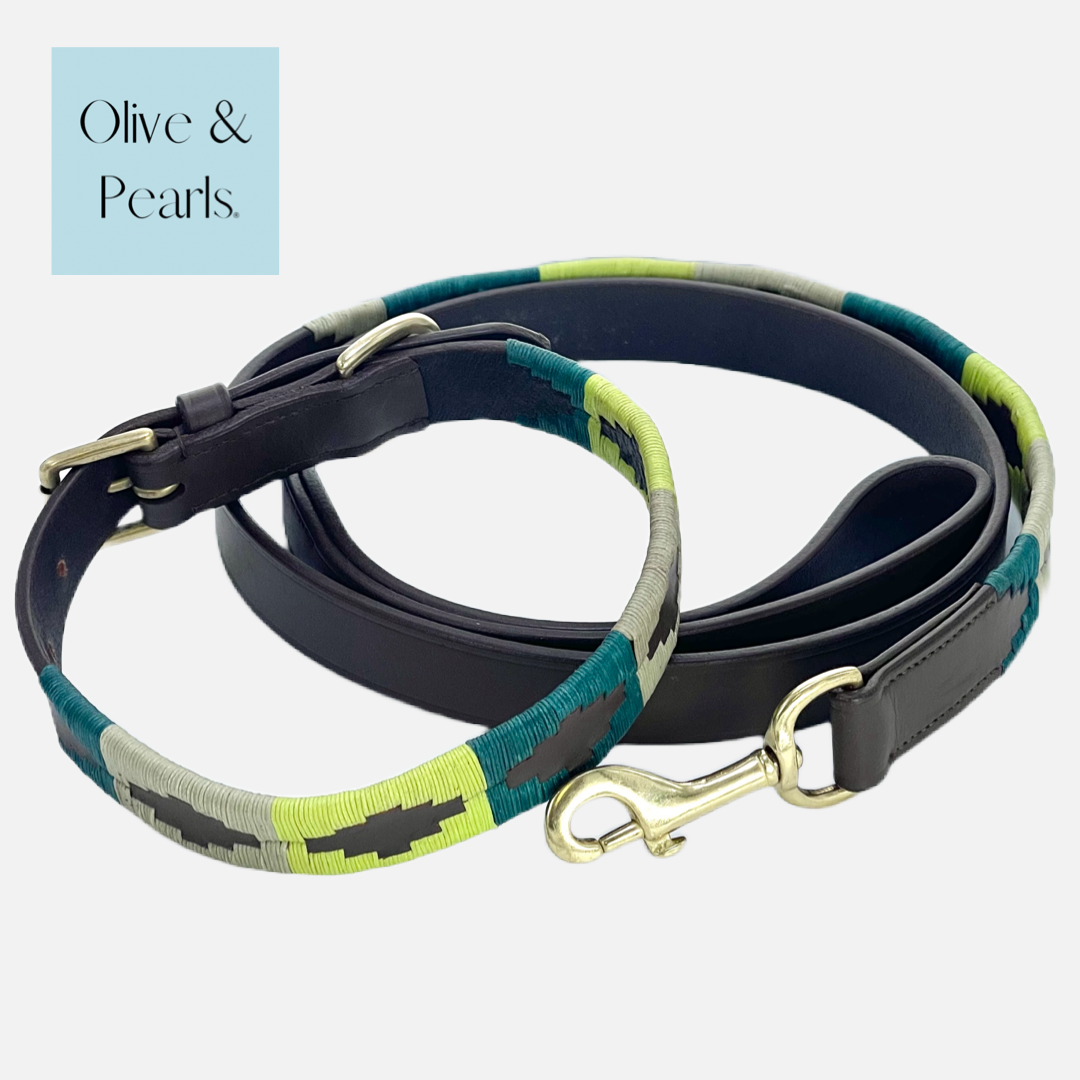 Bespoke Leather Leash in Chartreuse