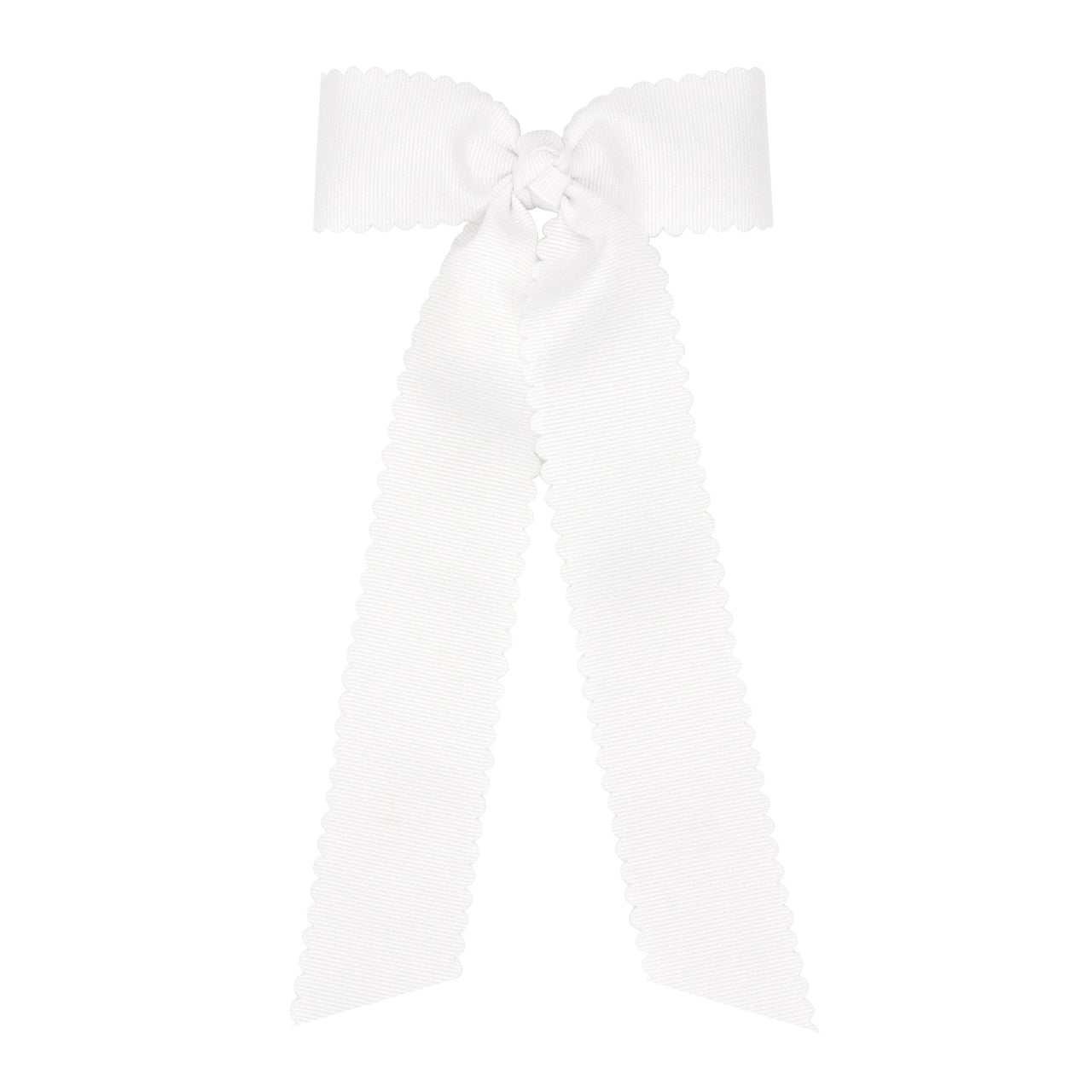 Medium Grosgrain Bowtie with Scalloped Edge and Streamer Tails