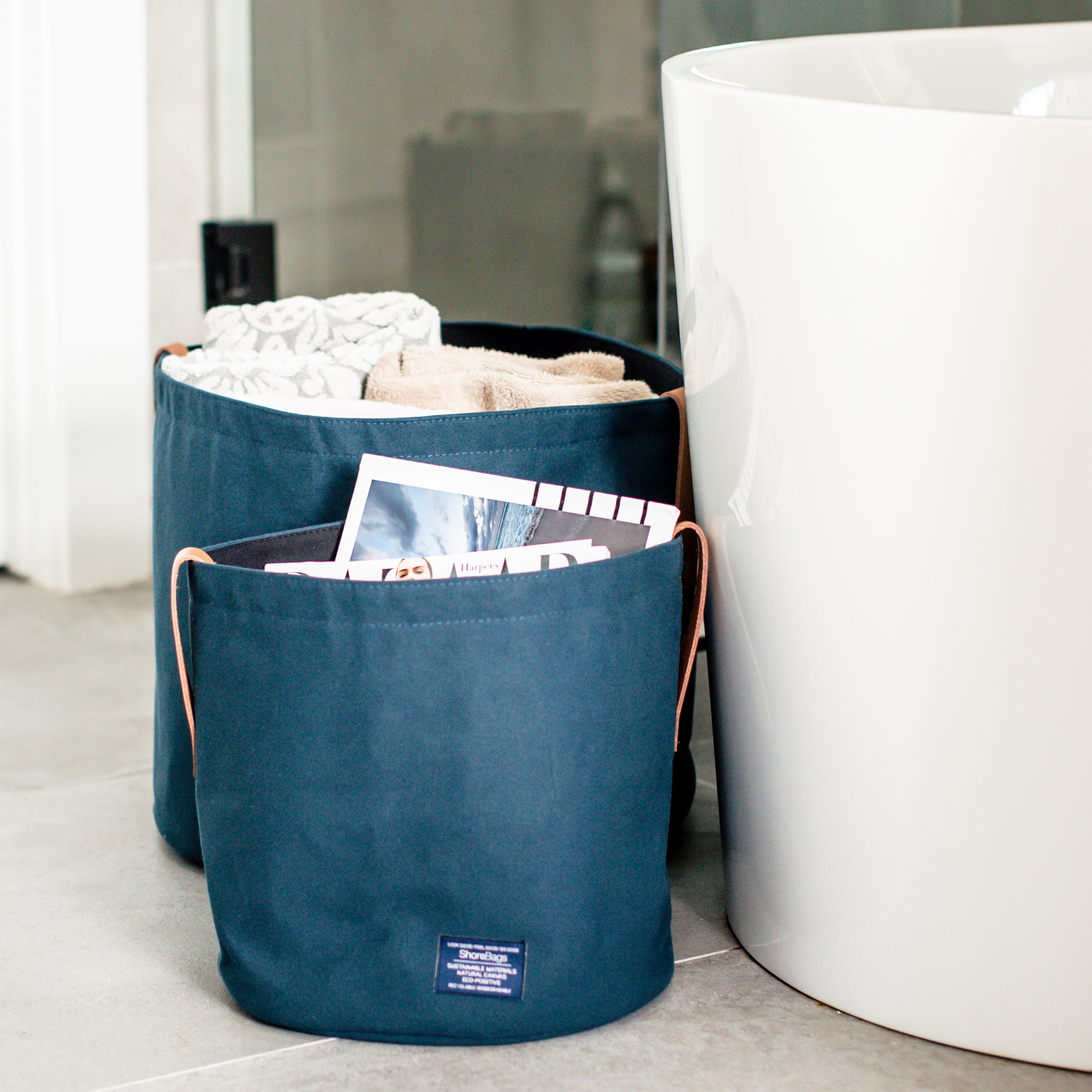 Canvas Storage Organization Reversible Bucket Medium