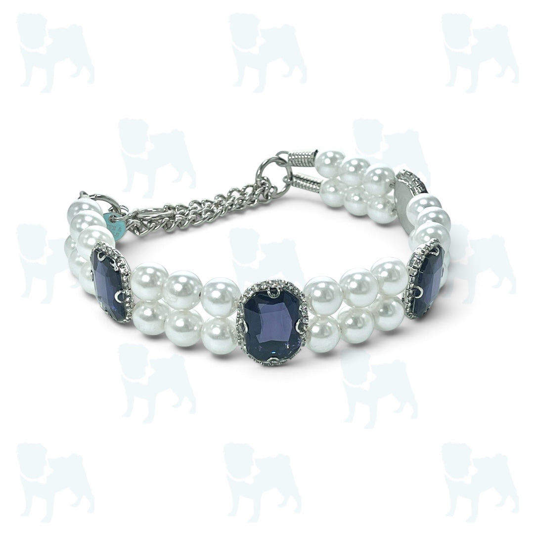 The "Claudia" Pearl and Crystal Dog Collar