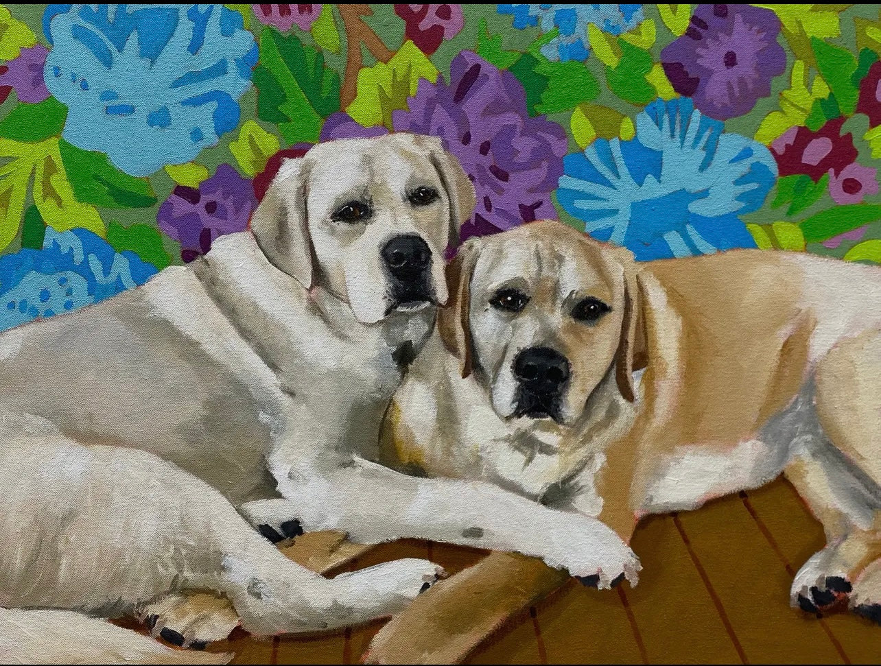 Dog Tales-Jake & Elwood Stretched Canvas