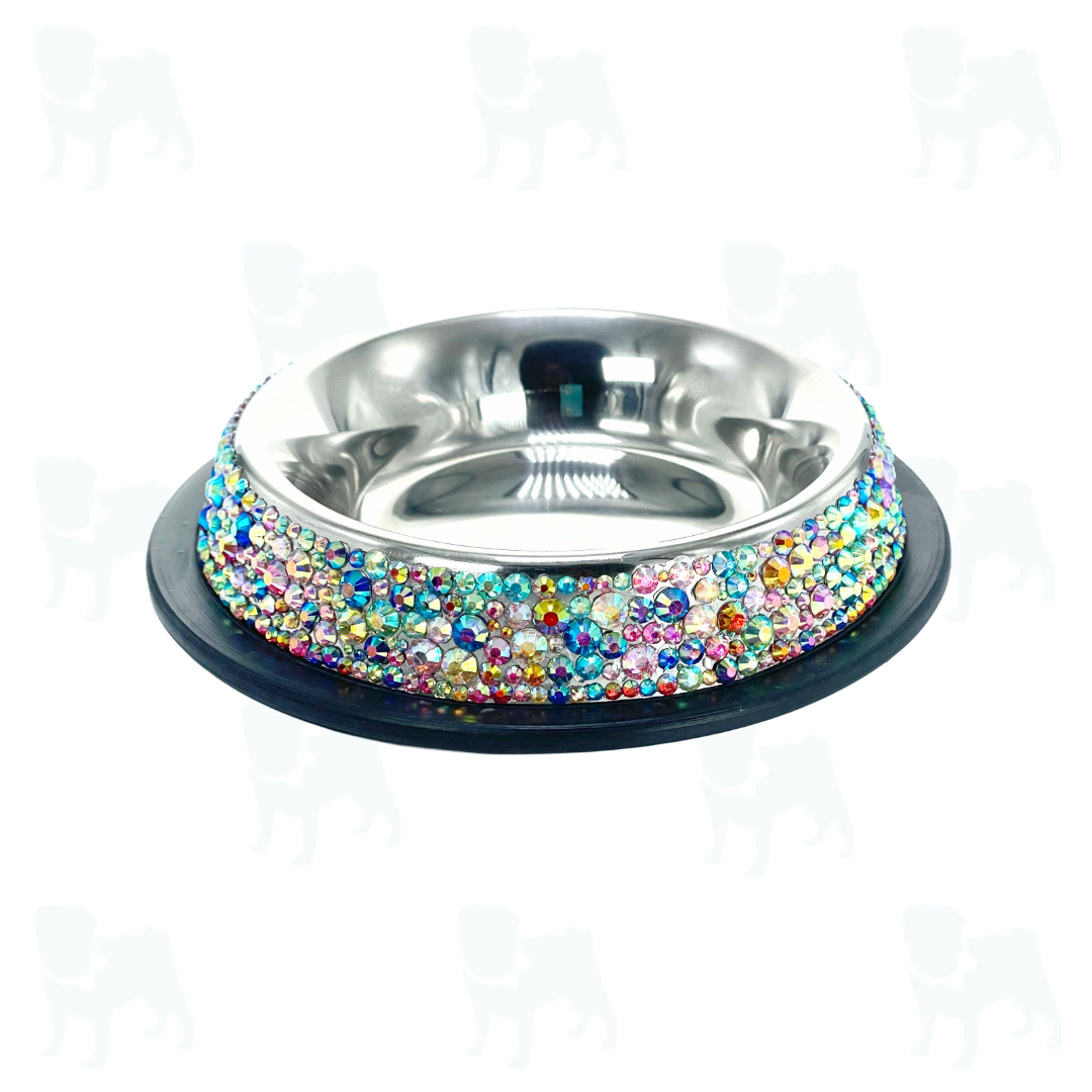 Pearl and Rhinestone Embellished Pet Bowl
