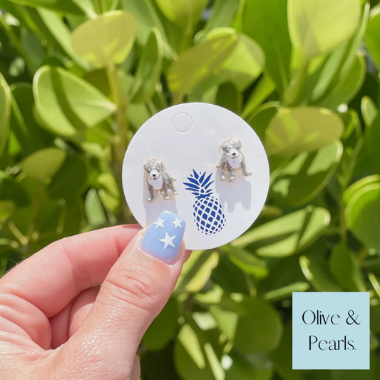 Pit Bull Enamel Earrings