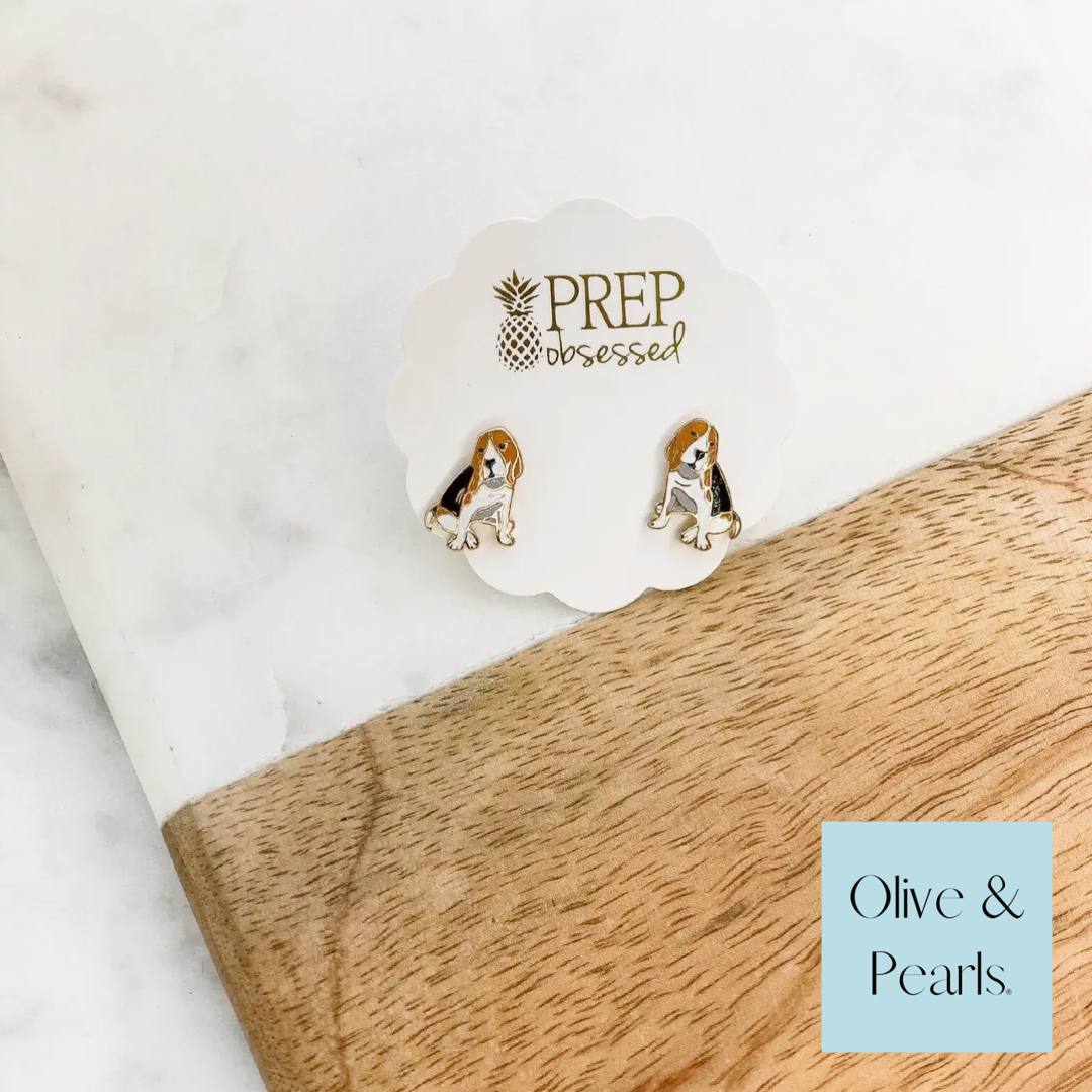Beagle Enamel Earrings
