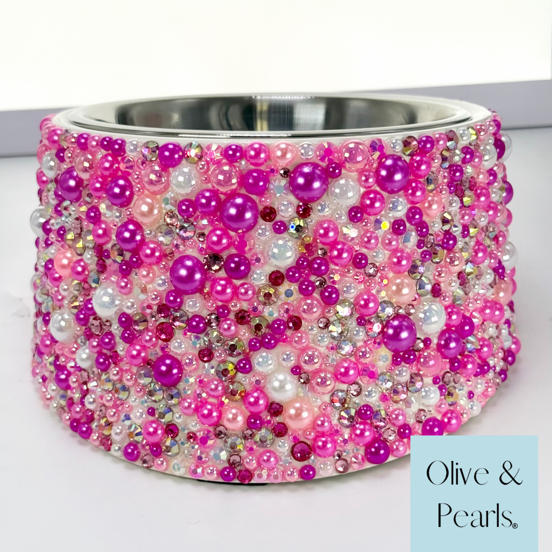 Pink Crystal Slanted Feeder-Ready to Ship