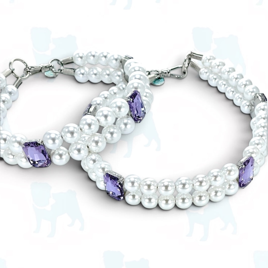 The "Claudia" Pearl and Crystal Dog Collar