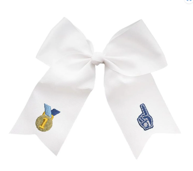 Embroidered Hair Bow with Mini Designs