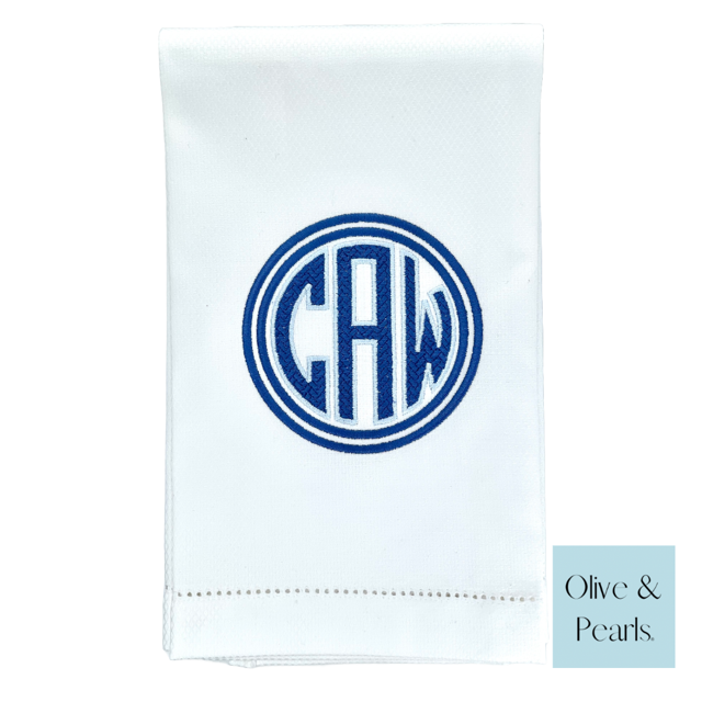 Monogrammed Huck Towel with Hemstitching