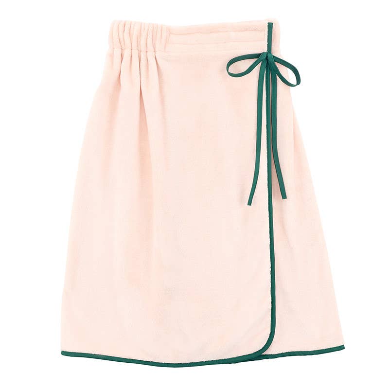 Spa Wrap - Light Pink + Green  Bow