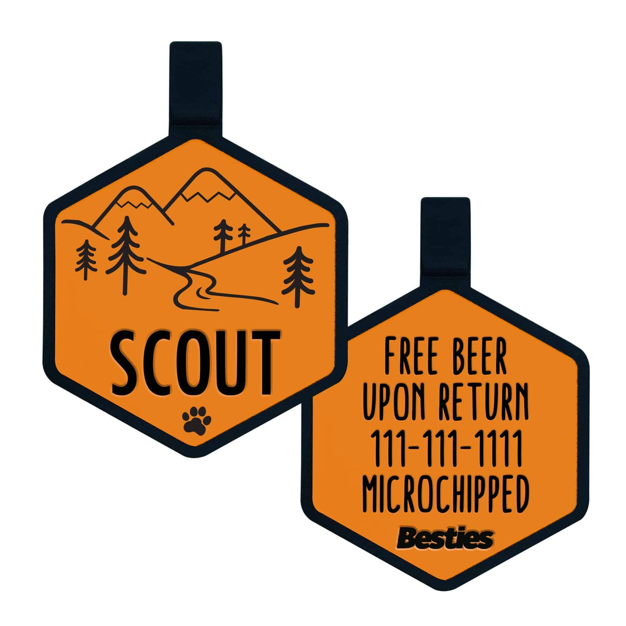 Mountain Adventure Silicone QR Code Pet ID Tag