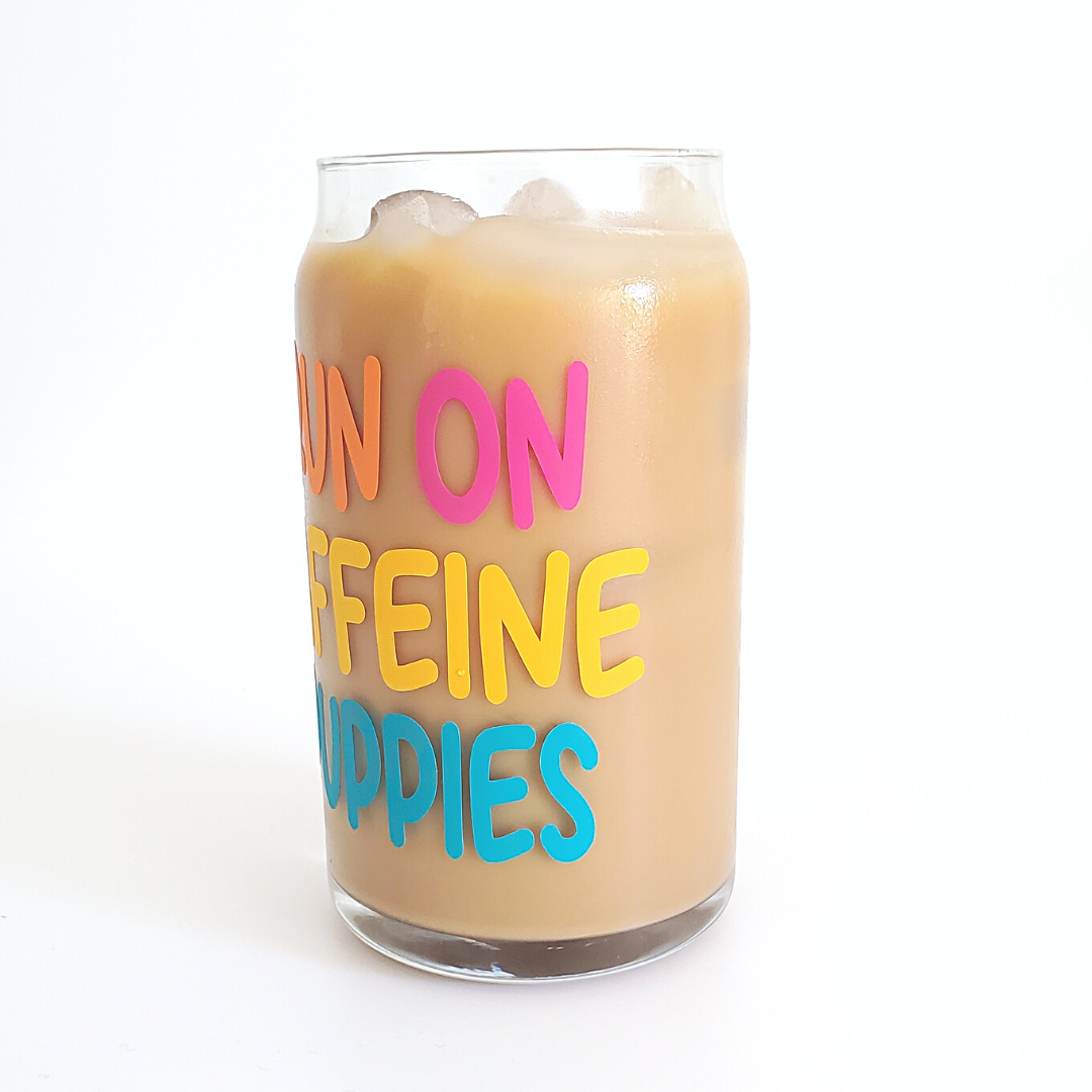 Caffeine & Puppies Glass