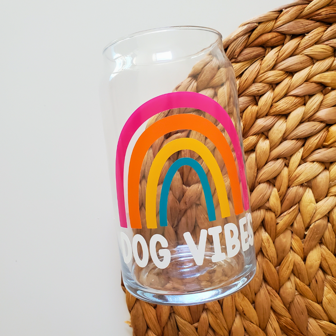 Dog Vibes 16 oz. Beer Can Glass