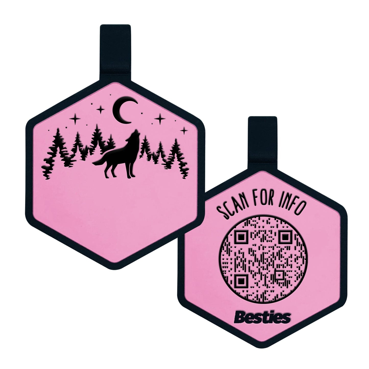 Besties Stay Wild Custom QR Code Pet ID Tag