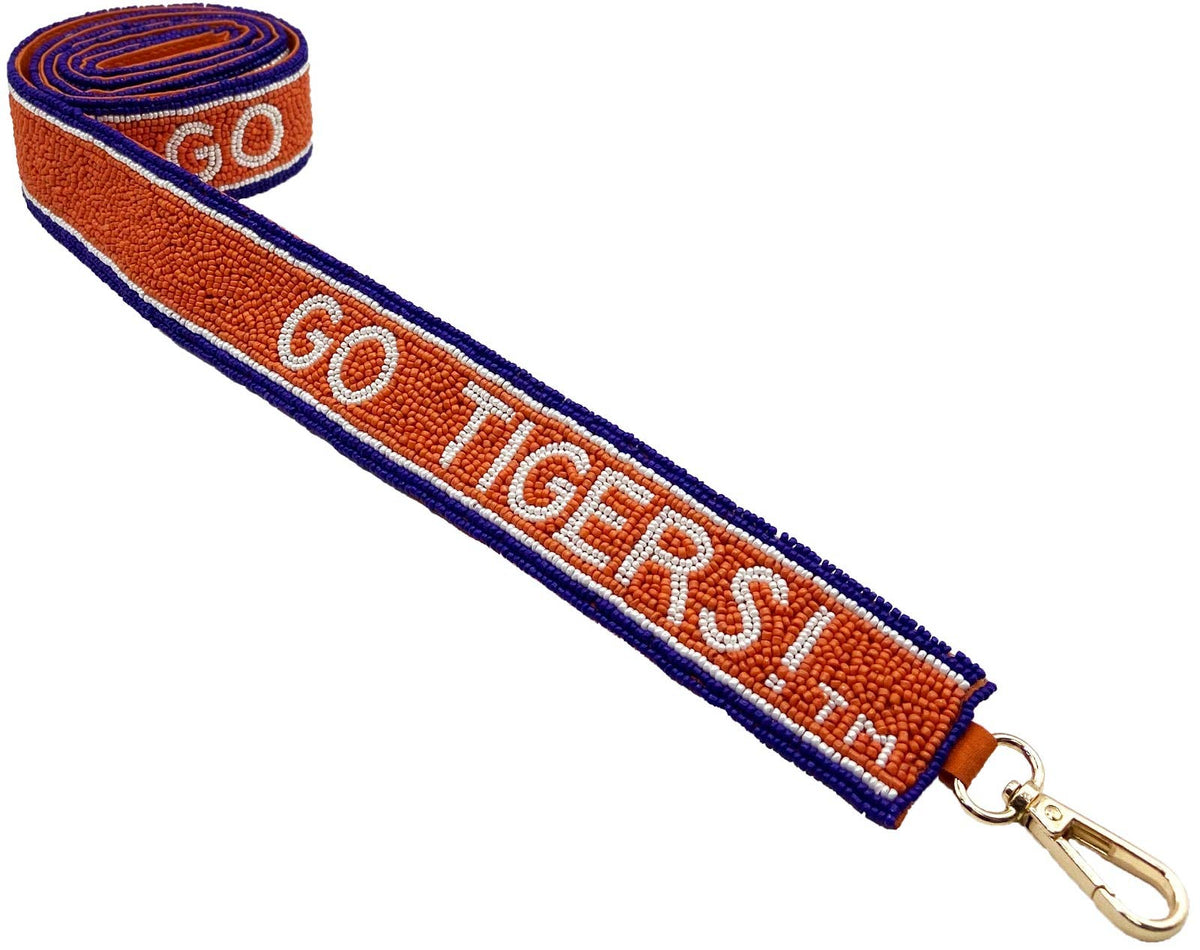 GO TIGERS BEADED BAG STRAP
