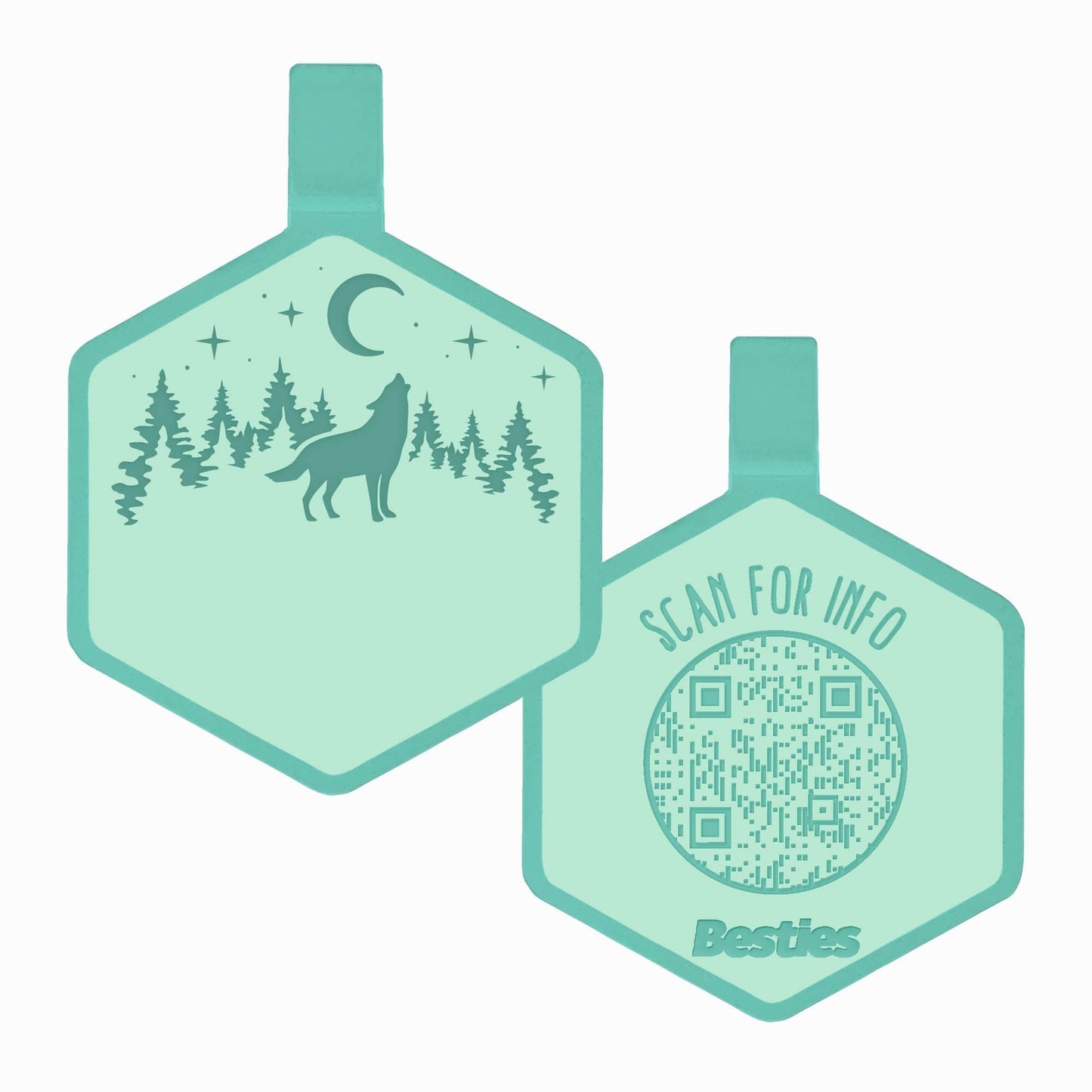 Besties Stay Wild Custom QR Code Pet ID Tag