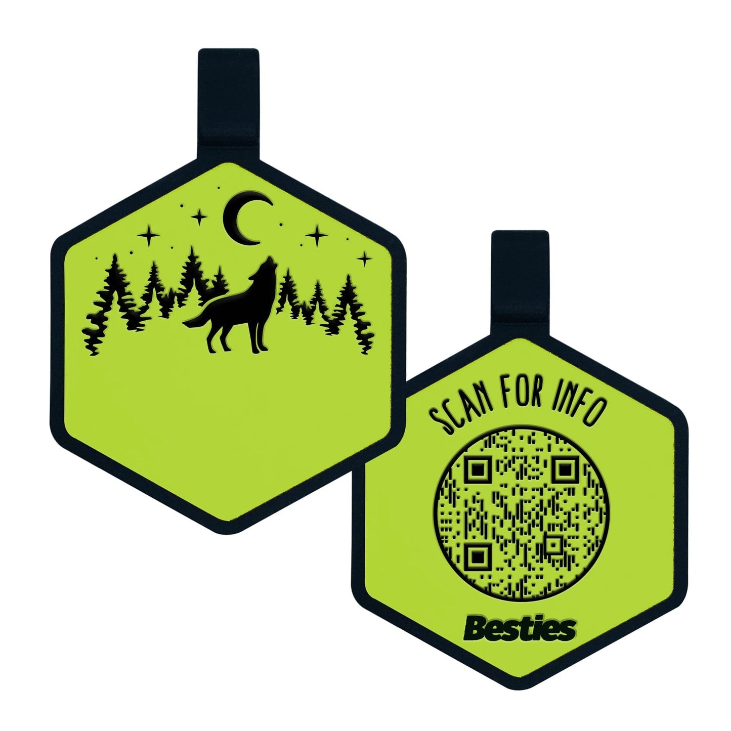 Besties Stay Wild Custom QR Code Pet ID Tag